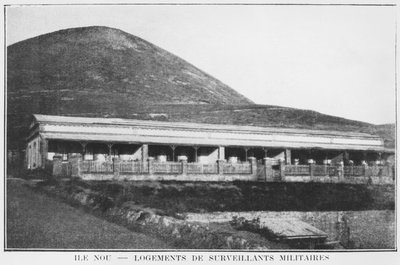 New Caledonia, Isle of Nou, housing of the military warders, from La Depeche Coloniale, 1903 by French Photographer